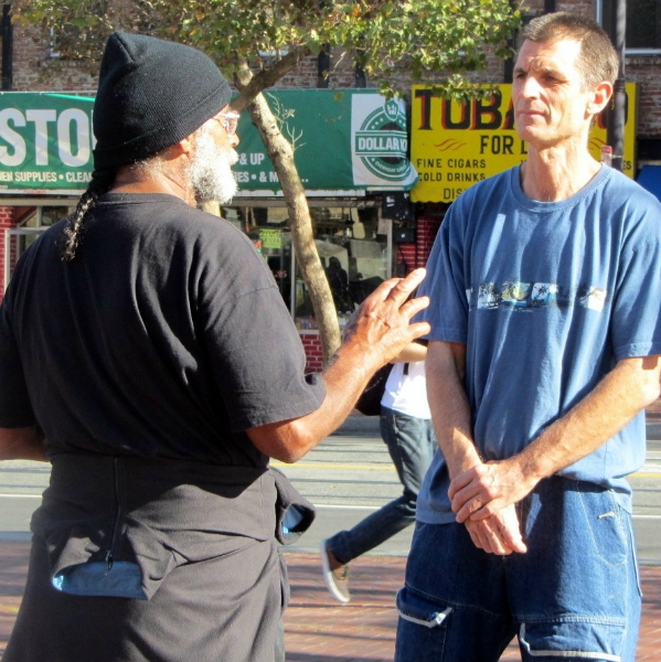 MIKE HODGDON WITNESSES TO MAN AT UN PLAZA